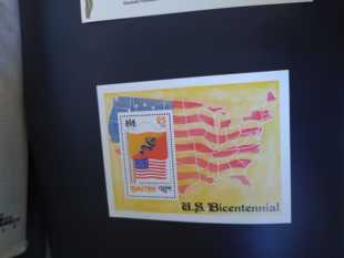 不丹1976年地图国旗美国独立200年邮票小型张1全新