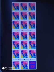 美国1997年自由女神不干胶邮票小本票1全新