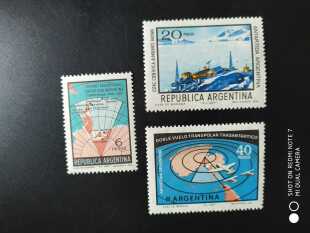 阿根廷1968年地图南极科考站邮票3全新