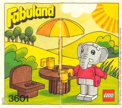 乐高Lego Fabuland 动物乐园系列 3601 艾尔顿大象 1981年绝版