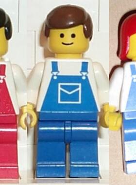 乐高Lego 经典城镇人仔 ovr009 010 012 029 背带裤工人 建筑工装