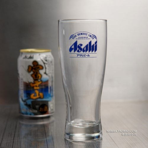 日本进口朝日ASAHI扎啤杯精酿杯玻璃杯日式啤酒杯喝水杯厚底耐热
