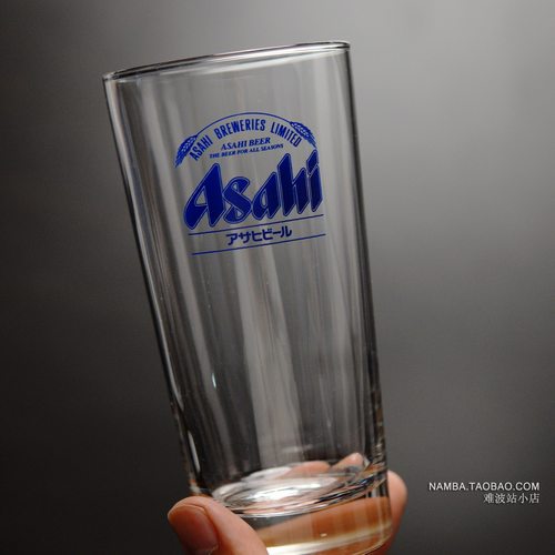 日本啤酒厂限定 ASAHI BEER朝日啤酒玻璃杯进口精酿酒杯厚底水杯