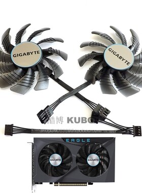 GIGABYTE技嘉 RX6400 6500XT EAGLE 猎鹰 显卡风扇 正逆转双风扇