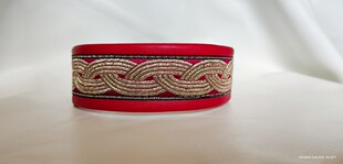 ZIF复古民族风羊皮真皮宠物狗项圈惠比特格力小灵缇威马边牧脖套