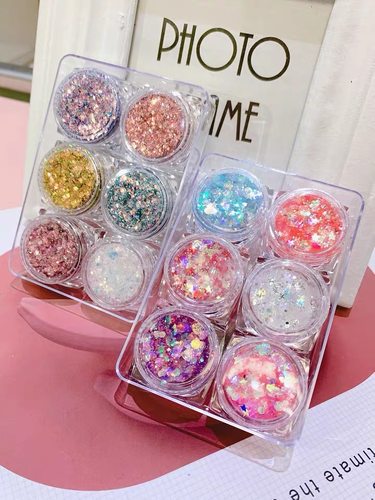 儿童舞台妆亮片彩色星星啫喱眼影