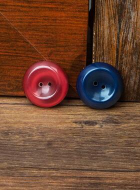 34mm亮光韩版两眼呢大衣风衣毛衣纽扣紫粉色红色黄色女装扣子diy