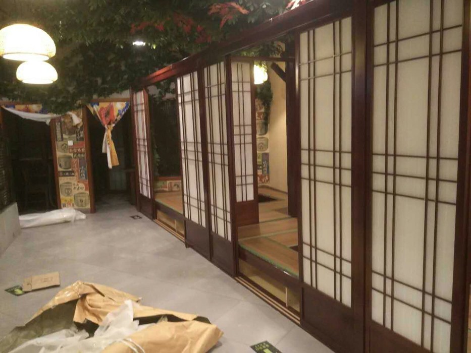 日式衣柜移门推拉和室榻榻米隔断障子门和式彩绘格子月亮门包邮
