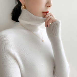 白色内搭修身高领100%山羊绒衫女秋冬新款保暖毛衣百搭打底针织衫