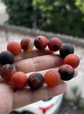 天然玛瑙手链男圆珠缠丝玛瑙