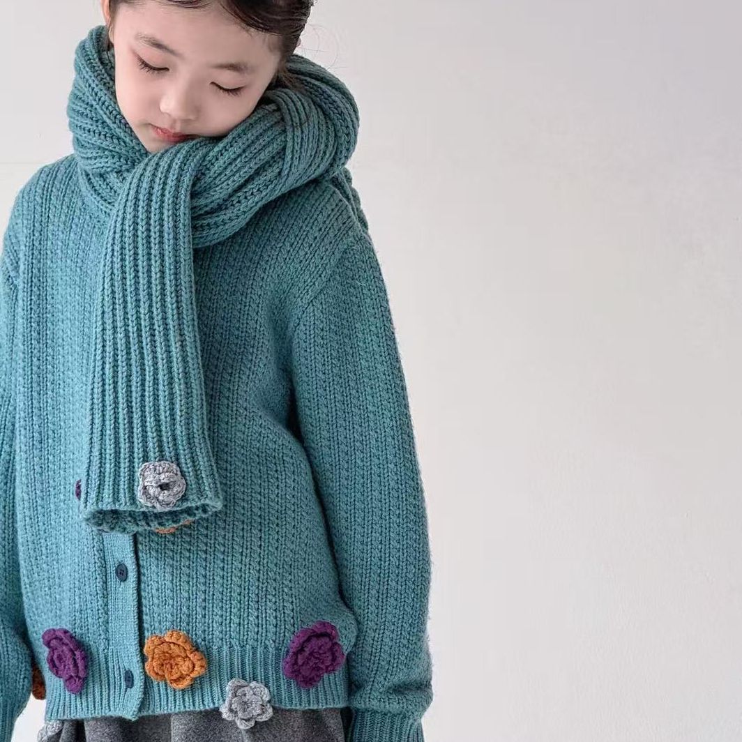 【现货在仓】『爱尔兰』澳毛绒羊毛粗棒针手工勾花复古开衫/围巾