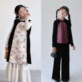 马甲 国风重磅色织提花旗袍裙 半弦月 亲子 现货在仓