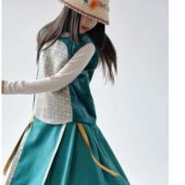 现货在仓 只此青蓝 丝绒桑蚕丝提花美玲襟马甲 汉元 马面裙