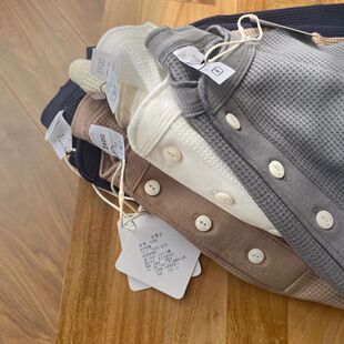 高克重华夫格面料！美式亨利领~男装户外工厂尾货纯色百搭打底T恤