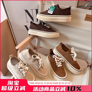 【女款】反绒革鞋面！秋冬新品女士橡胶鞋底帆布鞋休闲板鞋运动鞋