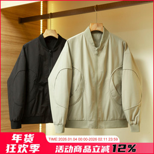 日单 冬季男士夹棉加厚防风防泼水保暖棒球领飞行棉夹克棉衣 棉服