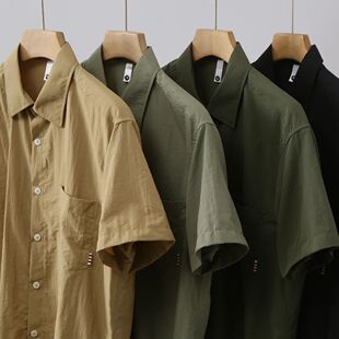 户外轻量化!速干透气!春夏新品男士工装时尚百搭休闲短袖衬衫潮