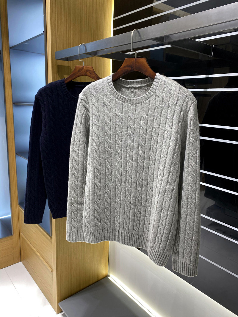 出北欧~100美利奴羊毛！冬季男士美式复古圆领休闲纯色针织毛衣潮