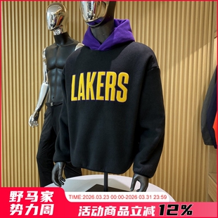 秋冬情侣款 撞色设计 双面绒保暖宽松百搭连帽卫衣潮 潮流风 美式