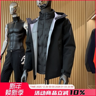 防风防泼水登山运动连帽冲锋衣潮 情侣款 户外三合一 无缝全压胶