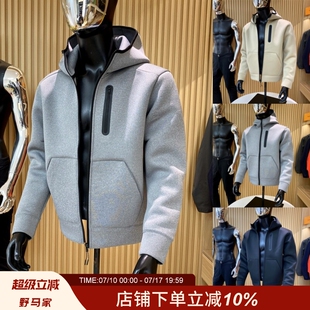 户外牛货！三明治空气层面料！运动休闲太空棉连帽卫衣开衫外套男