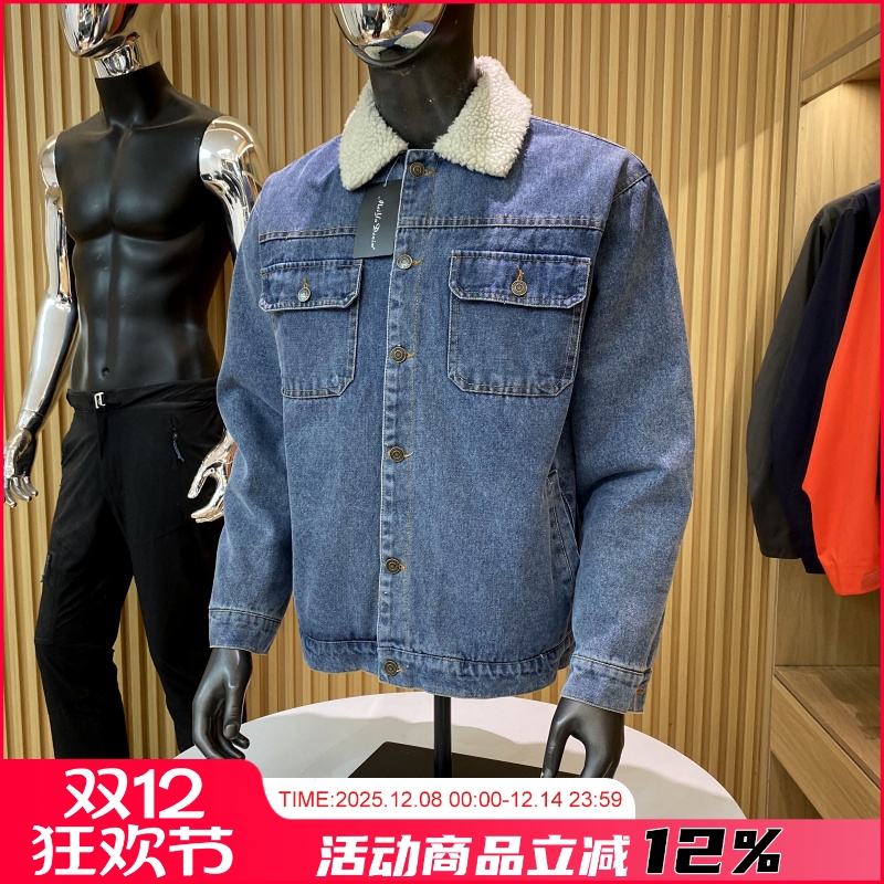 日单男士翻领牛仔夹克外套