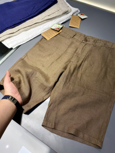 夏季 100亚麻 男士 透气薄款 走商场订单 直筒短裤 高端系列