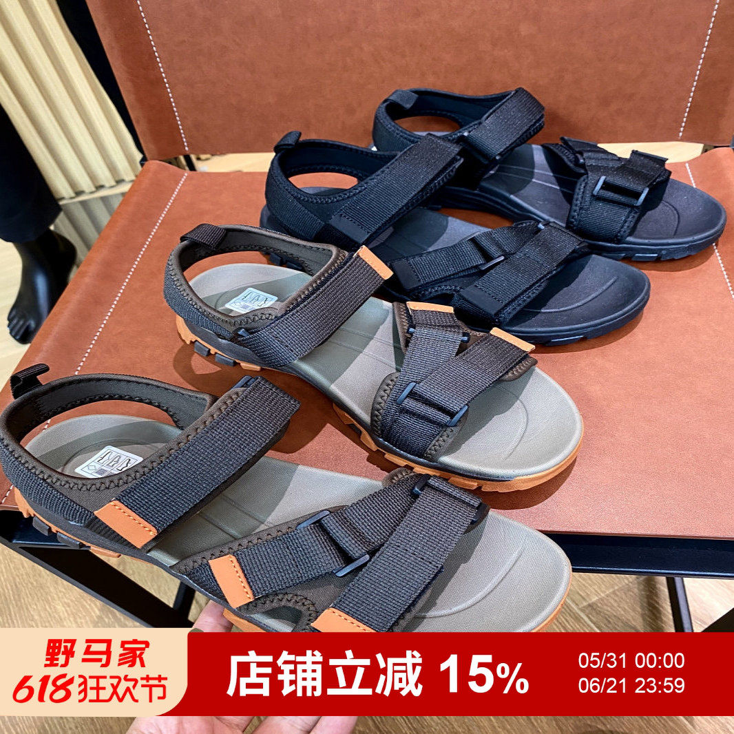像轮胎一样耐造！美单夏季男士魔术贴可调节EVA 橡胶防滑舒适凉鞋