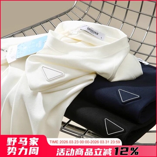 高端舒适细腻百搭休闲长袖 轻奢线 男士 春秋新品 T恤潮 轻柔垂坠