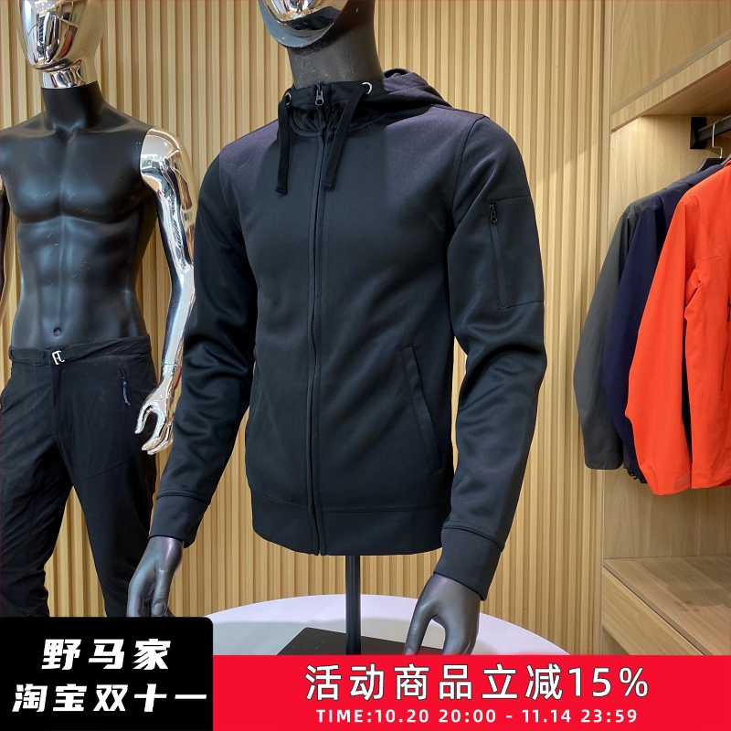客供弹力空气层面料 春季男士纯色运动休闲针织连帽开衫 夹克外套