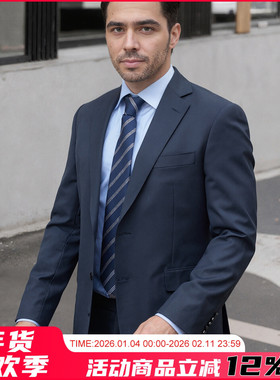 意式鼎奢！过万级！Super120支羊毛混纺！男商务休闲黑色西服西装