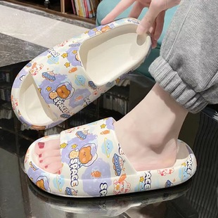 女夏家用韩版 拖鞋 ins潮踩屎感厚底居家学生休闲防滑洗澡凉拖外穿