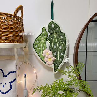 妮斯特·原创热植擦手巾加厚挂式毛巾卫生间浴室厨房植物文创周边