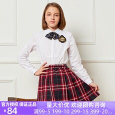 детская форма 伊顿纪德校服衬衣童装英伦棉衬衫女童长袖衬衫白色衬衣秋款09c202 61715177