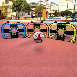 新耳朵款幼儿园室内折叠儿童足球网框户外青少年便携式训练足球门