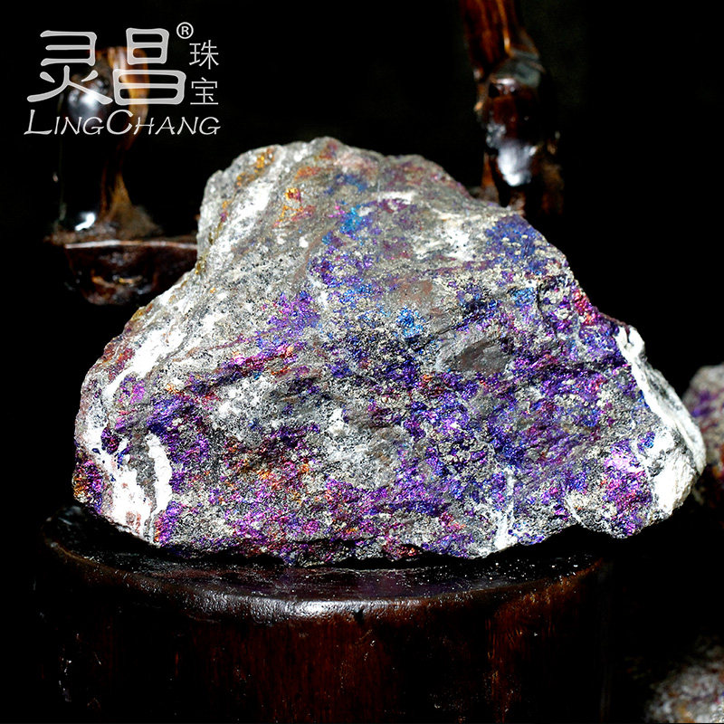 天然摆件造景斑彩石