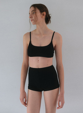 2025新款运动竞速高腰复古保守黑色平角背心分体温泉度假游泳衣女