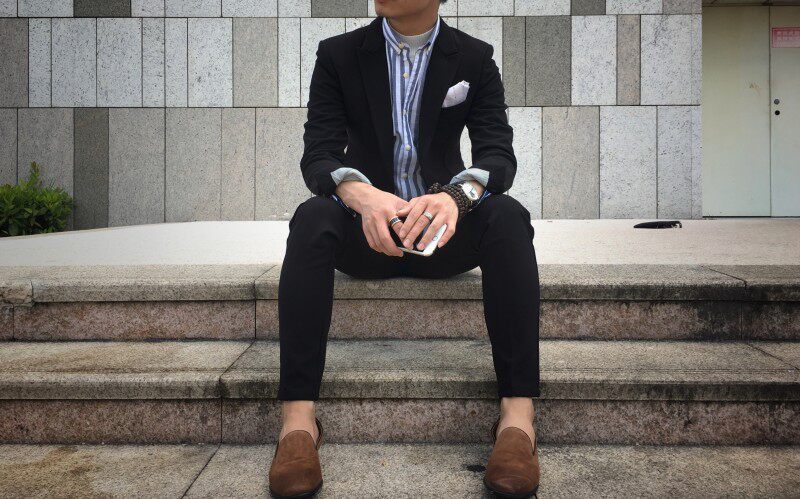 한국식 심플 신사 단색 원버튼 패션 정장 정장 하이엔드 그레이 슬림 스몰 슈트 투피스 세트