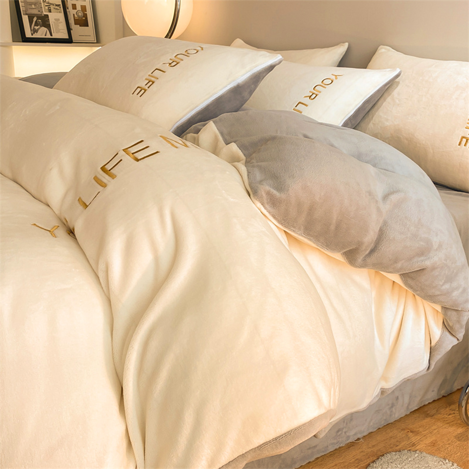 牛奶绒四件套秋冬季加厚