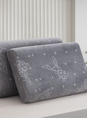 A类牛奶珊瑚绒乳胶枕套一对装40x60cm秋冬儿童单个保暖枕芯枕头套