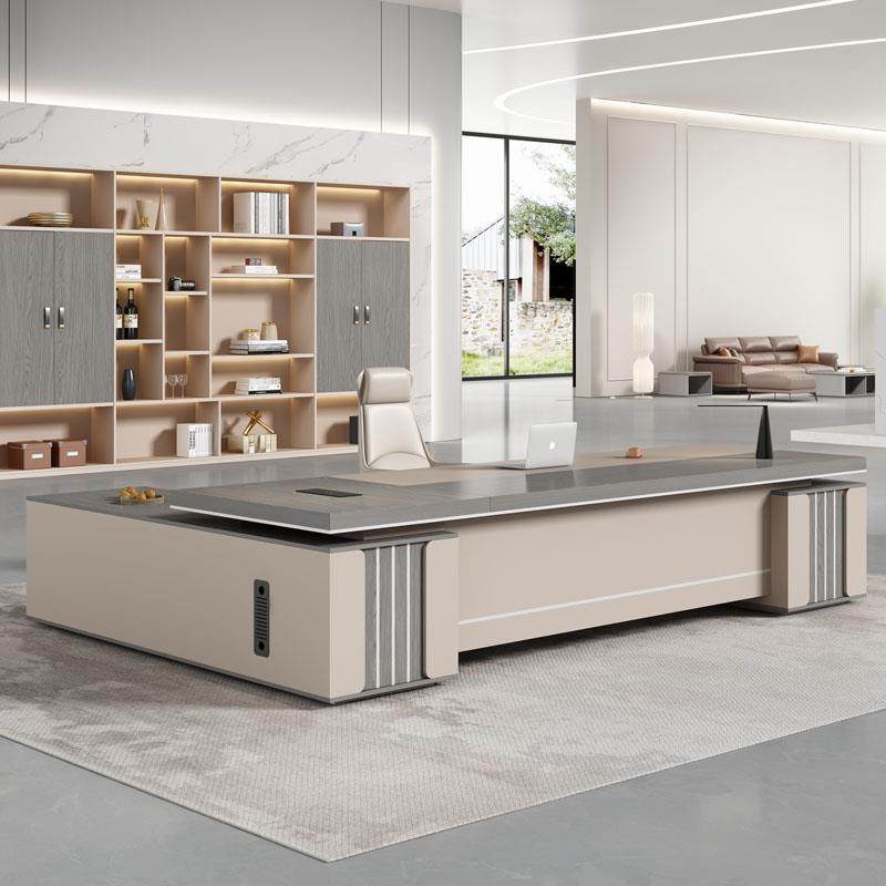 轻奢风格老板办公桌办公室椅组合简约现代总裁桌大班台主管经理桌