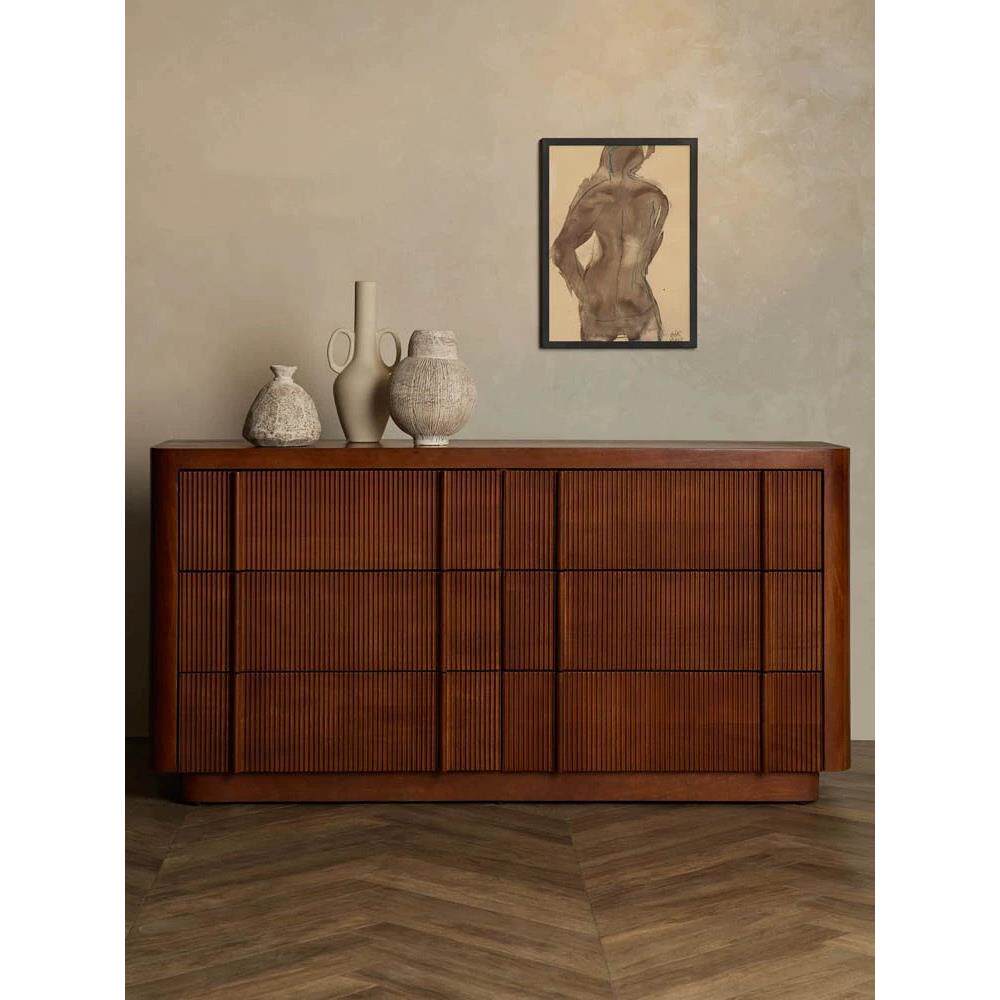 橡木侘寂风餐边柜酒柜茶水柜柜子储物一体靠墙家用多功能简约北欧