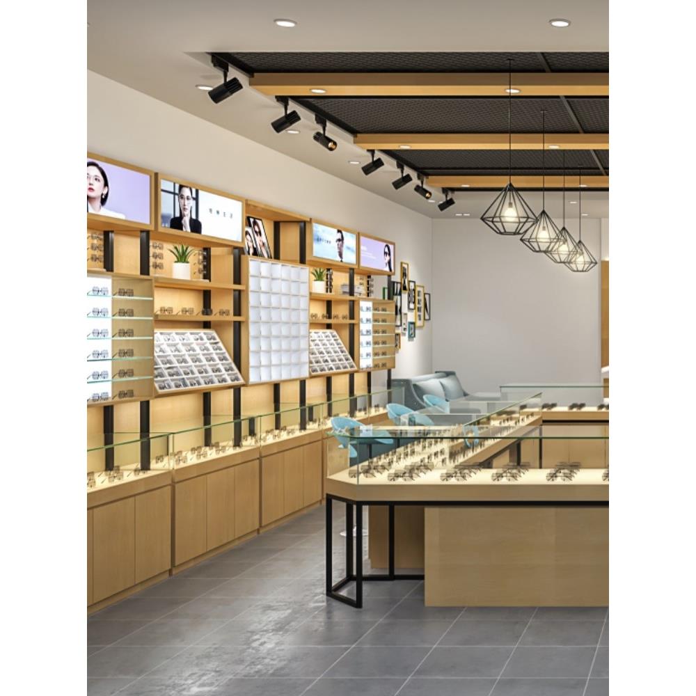 眼镜展示柜眼镜店柜台快时尚眼镜展柜铁架玻璃中岛陈列货架眼镜柜