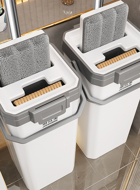 拖把家用一拖净2025新款平板免手洗拖布桶懒人墩布刮刮乐拖地神器