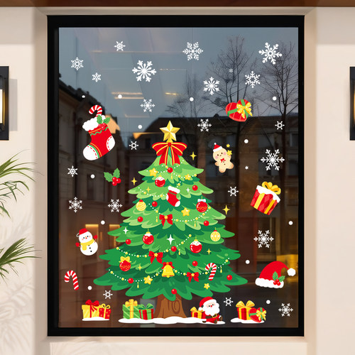 静电贴纸圣诞树玻璃贴