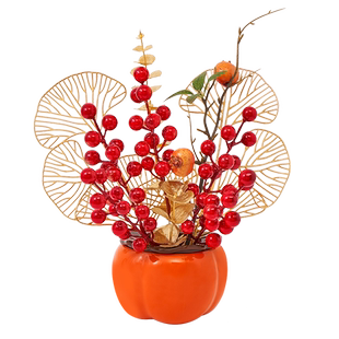 新年装饰品柿柿如意柿子摆件2026春节福桶客厅过年氛围布置发财果