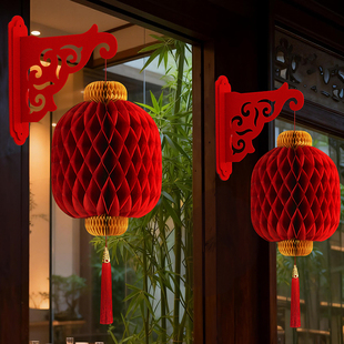 灯笼2026新款马年装饰品过年挂饰蜂窝入户门口红挂件阳台一对室内