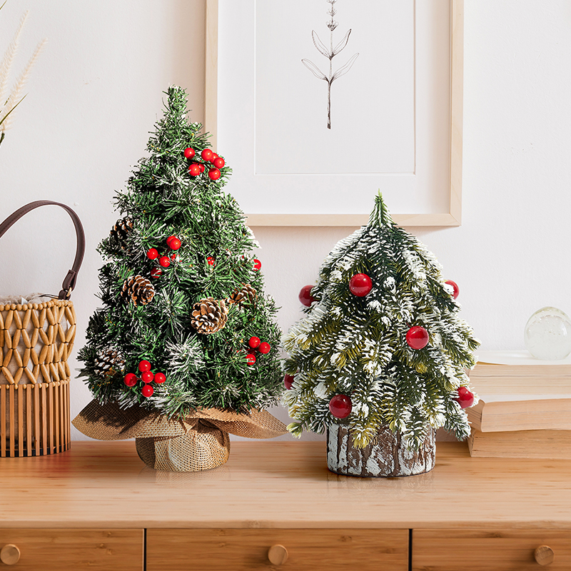 迷你圣诞树摆件桌面圣诞装饰品