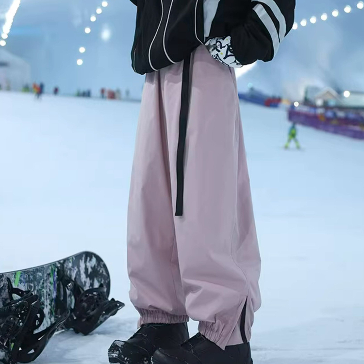 冰度 单板滑雪裤可收缩松紧腰带男女款防水宽松防风加绒保暖雪裤
