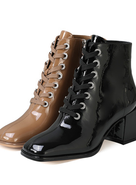 专柜正品Roberta诺贝达女鞋RA227530系带百搭冬靴女靴 短靴靴子